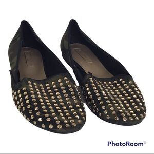 Zara Trafuluc Studded Camo Flats ,Sz 37, EUC